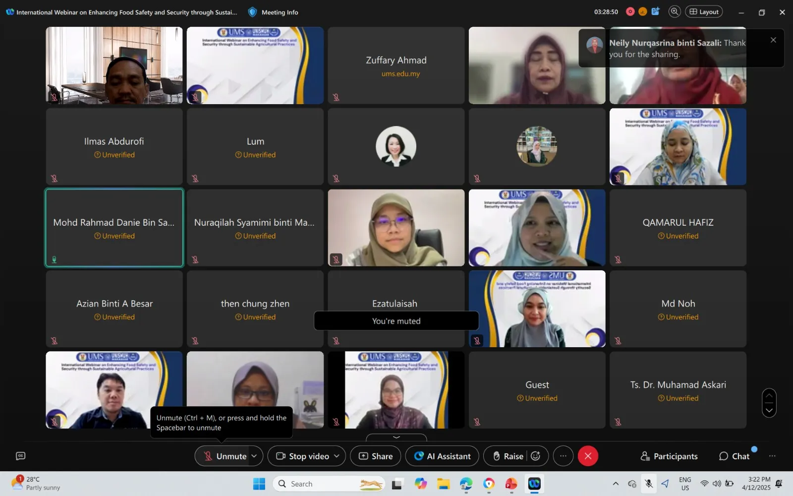 Unismuh Makassar–Universiti Malaysia Sabah Perkuat Riset Keamanan Pangan Lewat Webinar Internasional
