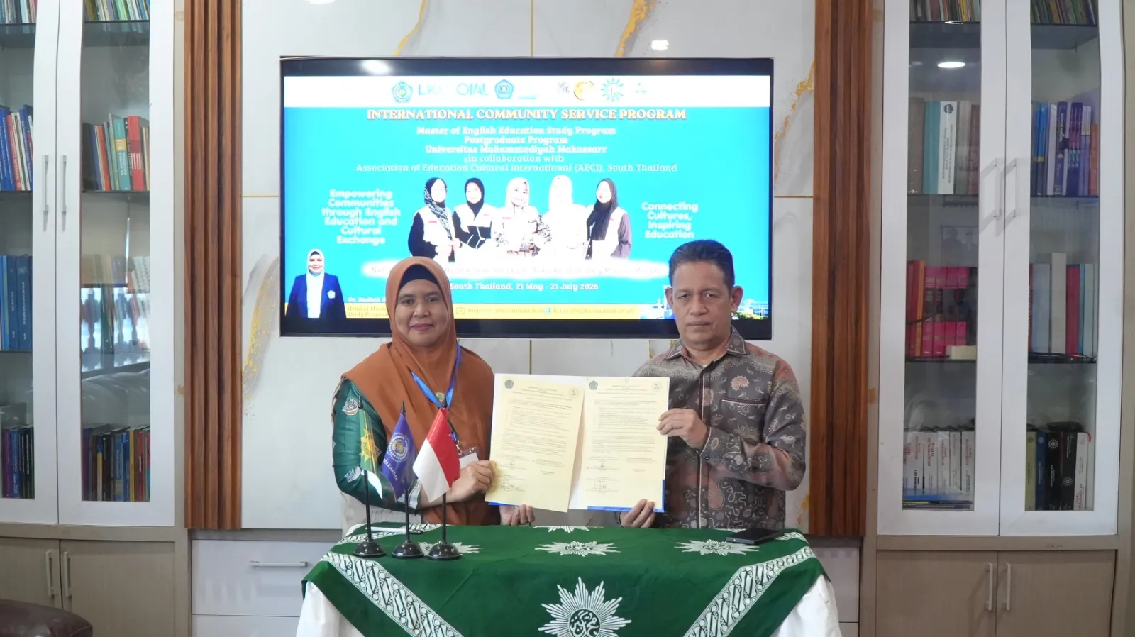 Tindak Lanjut MoU Unismuh dan AECI Thailand, Lima Mahasiswi Pascasarjana Ikuti Pengabdian Internasional di Thailand Selatan